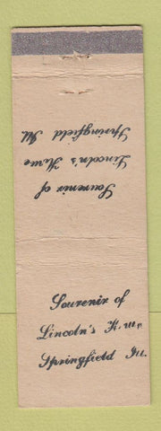 Matchbook Cover - Lincoln's Home Springfield IL