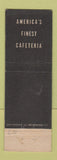 Matchbook Cover - Moras Cafeteria San Francisco CA