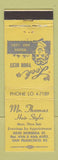 Matchbook Cover - Mr Thomas Hair Salon San Francisco CA