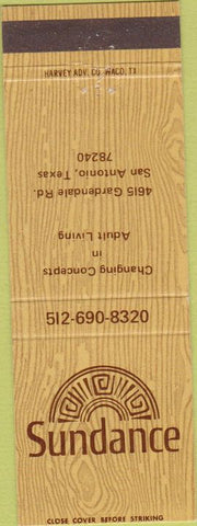 Matchbook Cover - Sundance Adult Living San Antonio TX