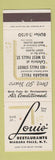 Matchbook Cover - Louis' Restaurants Niagara Falls NY