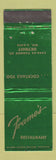 Matchbook Cover - Frame's Restaurant Detroit MI
