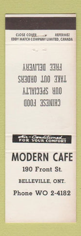 Matchbook Cover - Modern Cafe Belleville ON Chinese Food