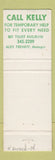 Matchbook Cover - Kelly Services Employment Newark OH