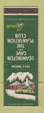 Matchbook Cover - Leamington Cave Plantation Club Bermuda