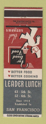 Matchbook Cover - Leader Lunch San Francisco CA