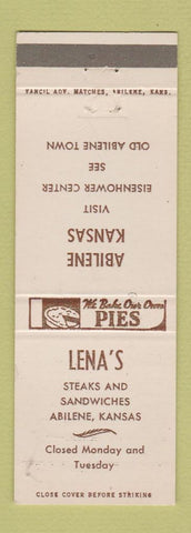 Matchbook Cover - Lena's Steaks Restaurant Abilene KS