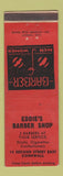 Matchbook Cover - Eddie's Barber Shop Cornwall ON