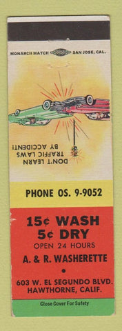 Matchbook Cover - A&W Washerette Laundry Hawthorne CA