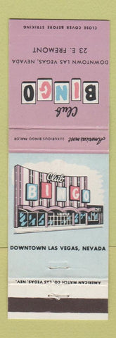Matchbook Cover - Club Bingo Las Vegas NV casino