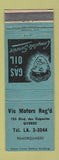 Matchbook Cover - Vic Motors Reg'd Quebec QC