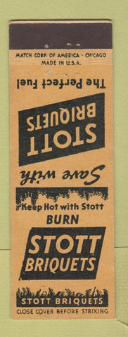 Matchbook Cover - Stott Briquets Coal