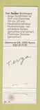Matchbook Cover - Feudor Logs Fire Grilling Matches Nyon Switzerland
