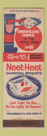 Matchbook Cover - Neet Heet Charcoal Briquets coal grilling Diamond Match