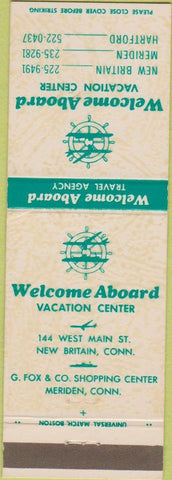 Matchbook Cover - Welcome Aboard Travel Agency Meriden CN