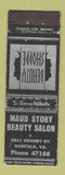 Matchbook Cover - Maud Story Beauty Salon Norfolk VA