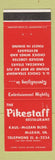 Matchbook Cover - Pikestaff Restaurant McLean VA