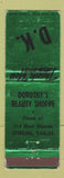 Matchbook Cover - Dorothy's Beauty Shoppe Sterling KS WEAR
