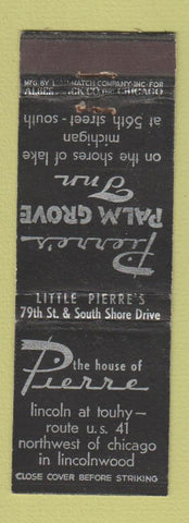 Matchbook Cover - Hosue of Pierre Lincolnwood IL Pierre's Palm Grove Inn