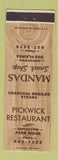 Matchbook Cover Pickwick Restaurant Park Ridge Mandas Snack Shop Des Plaines IL