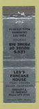Matchbook Cover - Les's Pancake House of Prime Rib Yuba City CA