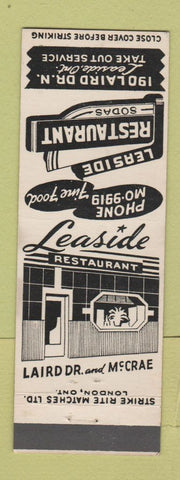Matchbook Cover - Leaside Restaurant ON