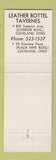Matchbook Cover - Leather Bottel Taverne Steak House Cleveland OH