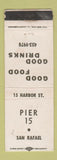 Matchbook Cover - Pier 15 San Rafael CA restaurant WEAR