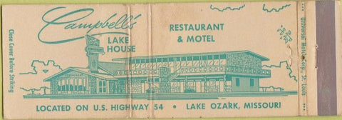 Matchbook Cover - Champbell's Lake House Lake Ozark MO
