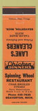 Matchbook Cover - Lane's Cleaners Spinning Wheel Restaurant Beaverton MI