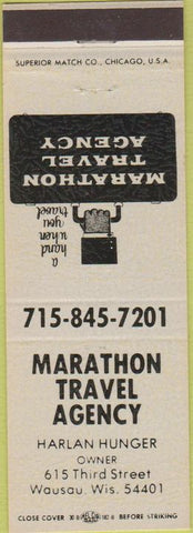 Matchbook Cover - Marathon Travel Agency Wausau WI