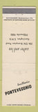 Matchbook Cover - Trattoria Pontevecchio Kensington UK England