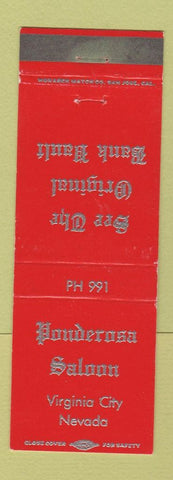 Matchbook Cover - Ponderosa Saloon Virginia City NV