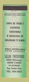 Matchbook Cover - Salon Frederika ST Leonard QC hair WEAR