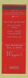Matchbook Cover - Wayne's Hair Salon Middletown CT