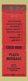 Matchbook Cover - Plaza Beverage Liquor Meadville PA WEAR