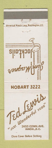 Matchbook Cover - Ted Lewis Restaurant Washington DC