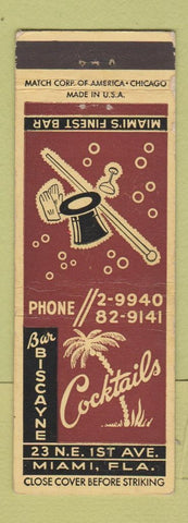 Matchbook Cover - Bar Biscayne Miami FL