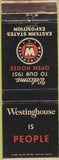 Matchbook Cover - Westinghouse is People 1951