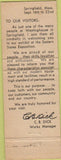Matchbook Cover - Westinghouse is People 1951