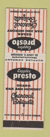 Matchbook Cover - Cupples Presto Charcoal Briquettes St Louis MO