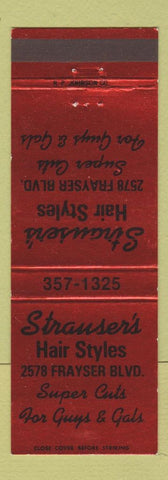 Matchbook Cover - Strauser's Hair Salon