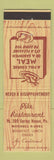 Matchbook Cover - Pike Restaurant Spring House PA