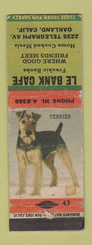 Matchbook Cover - Le Bank Cafe Oakland CA WORN