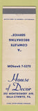 Matchbook Cover - House of Decor Bala Cynwyd PA