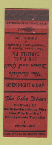 Matchbook Cover - Pike Diner Carlisle PA