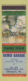 Matchbook Cover - Demis Garage Auto Repair Glassport PA