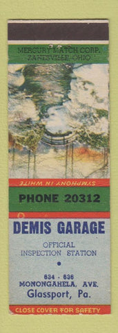 Matchbook Cover - Demis Garage Auto Repair Glassport PA