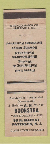 Matchbook Cover - AH Boonstra Flooring Paterson NJ