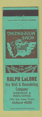Matchbook Cover - Ralph LaLonde Dry Wall Remodeling